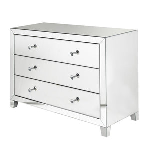CLARITY 3 DRAWER CLEAR MIRROR SIDEBOARD