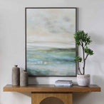 Awakening - Hand Painted Landscape Art - Blue / Brown / Green / White / Yellow