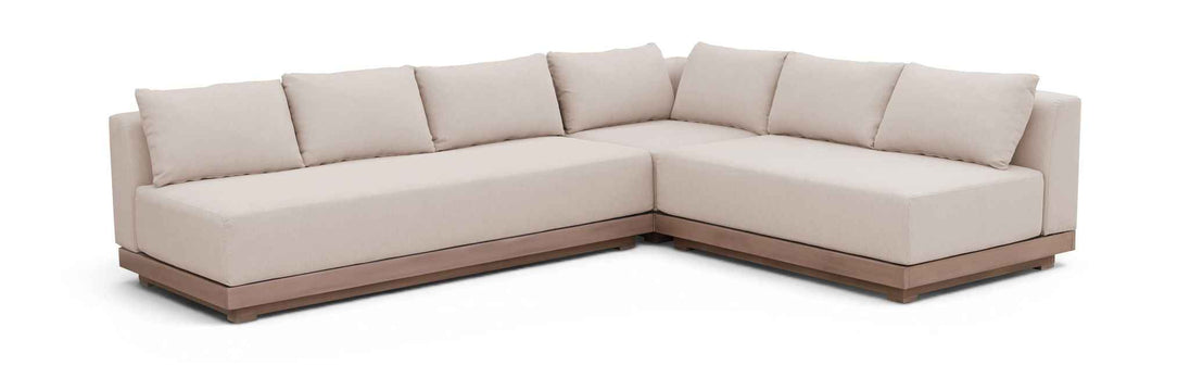 Solace - Olefin Performance Fabric 3 Piece Outdoor Patio Modular Sectional (Sofa, Loveseat & Corner Chair)