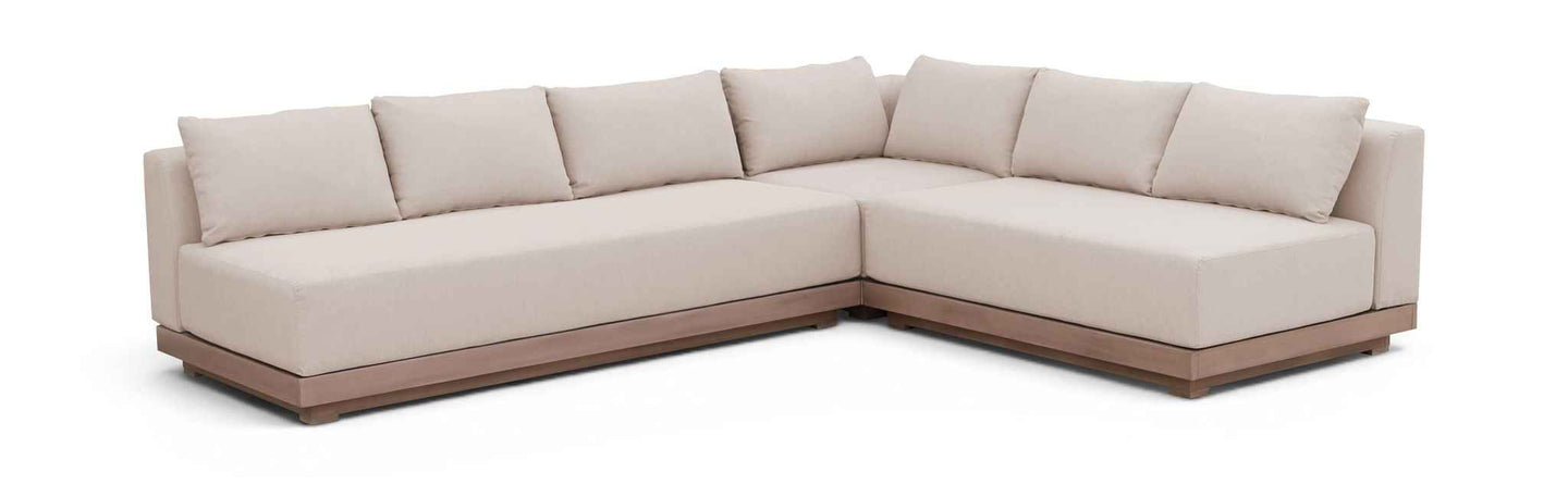 Solace - Olefin Performance Fabric 3 Piece Outdoor Patio Modular Sectional (Sofa, Loveseat & Corner Chair)
