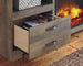 Trinell - 63" TV Stand With Glass/Stone Fireplace Insert - Brown