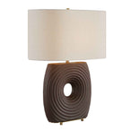 Geno - Concentric Ribbed Table Lamp - Brown
