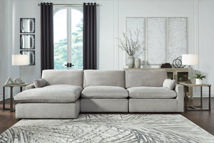 Sophie Gray Left Arm Facing Corner Chaise 3 Pc Sectional