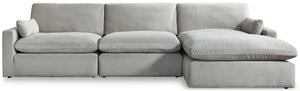 Sophie Right Arm Facing Chaise 3 Pc Sectional-Grey