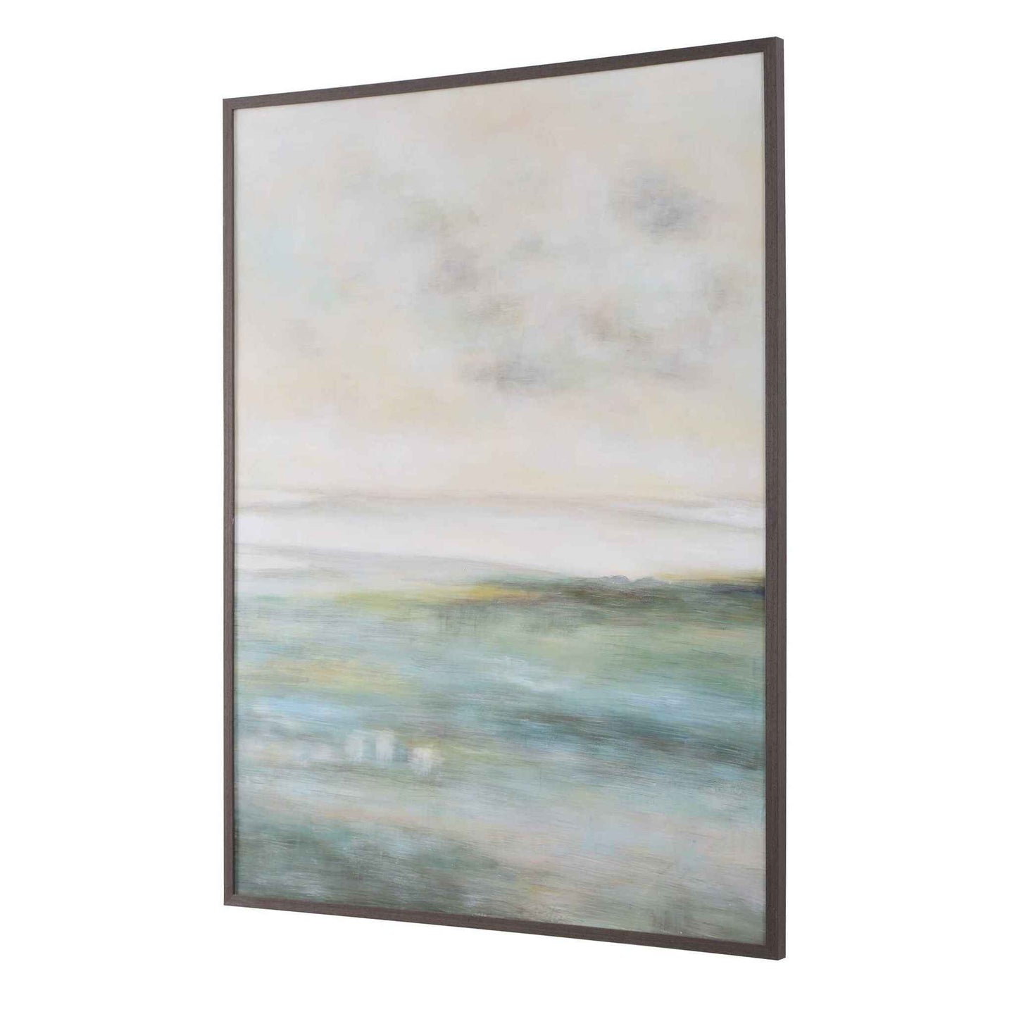 Awakening - Hand Painted Landscape Art - Blue / Brown / Green / White / Yellow