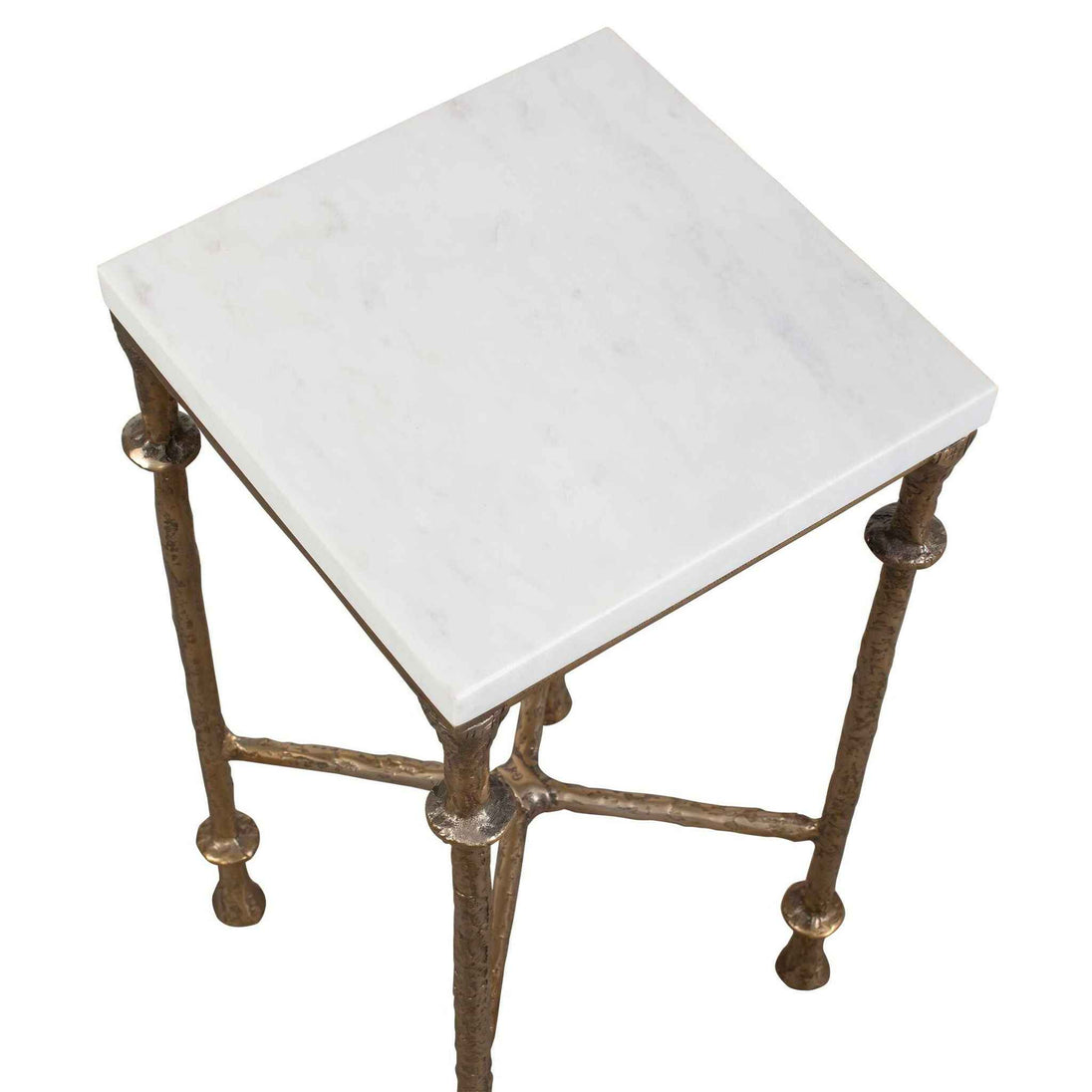 Penelope - Marble Accent Table - Brass / White