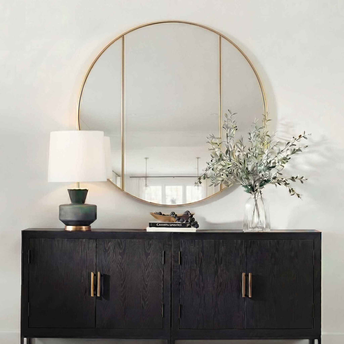Amram - Round Mirror - Antique Brass / Gold