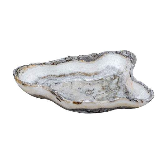 Lunara - Indoor-Outdoor Stone Bowl - Gray / White