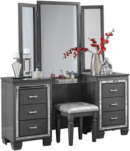 Allura  Bedroom Vanity Dresser With Mirror & Stool