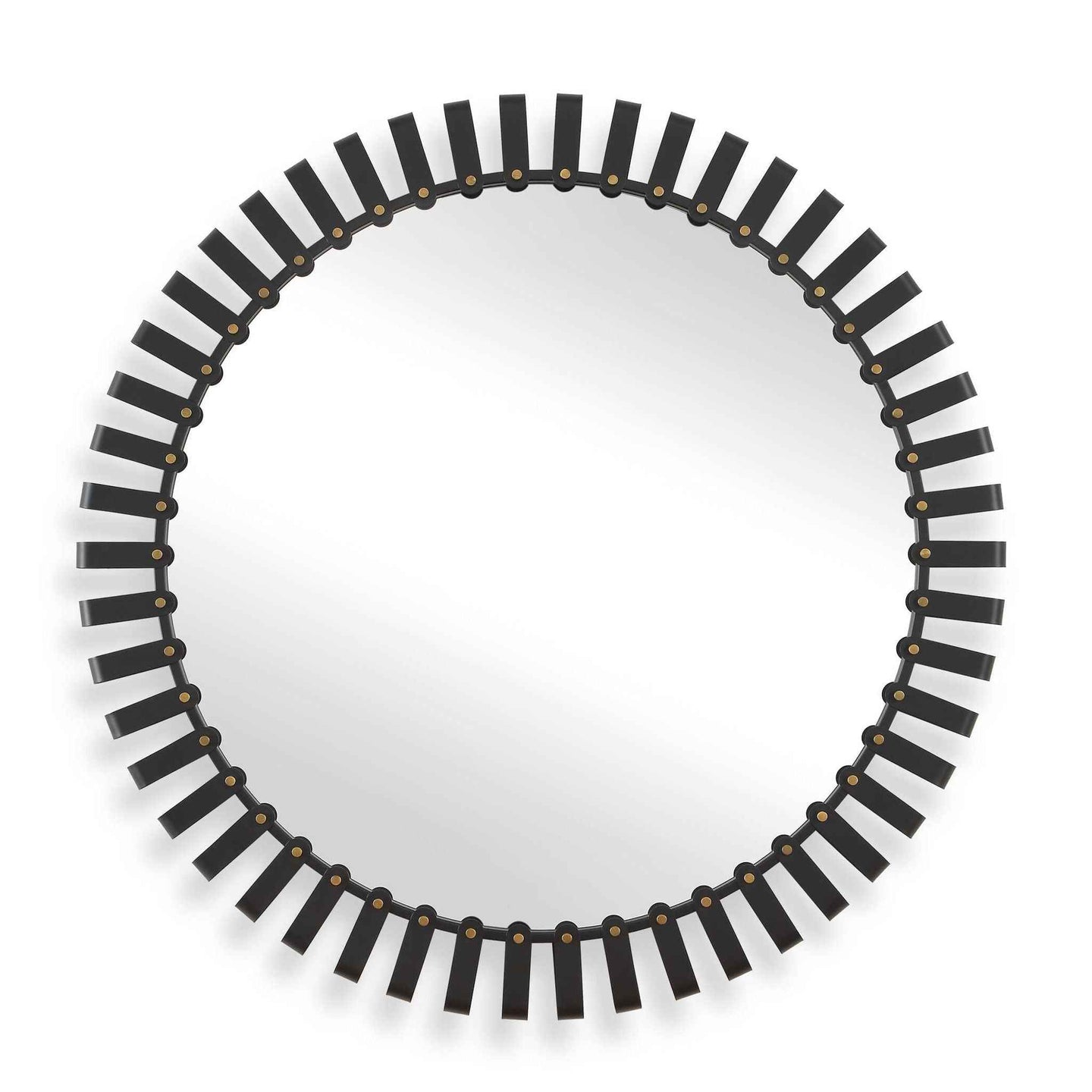 Jael - Round Iron Bands Mirror - Black