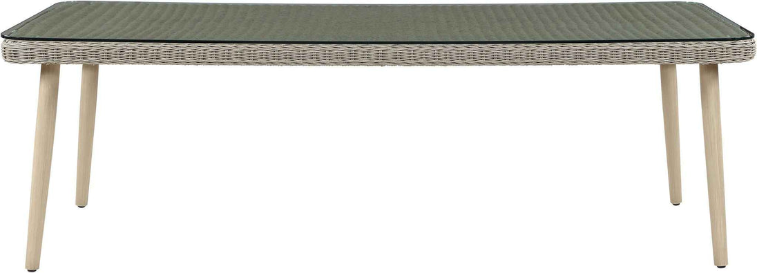 Seacrest - Tempered Glass Top And Wicker Outdoor Patio Dining Table
