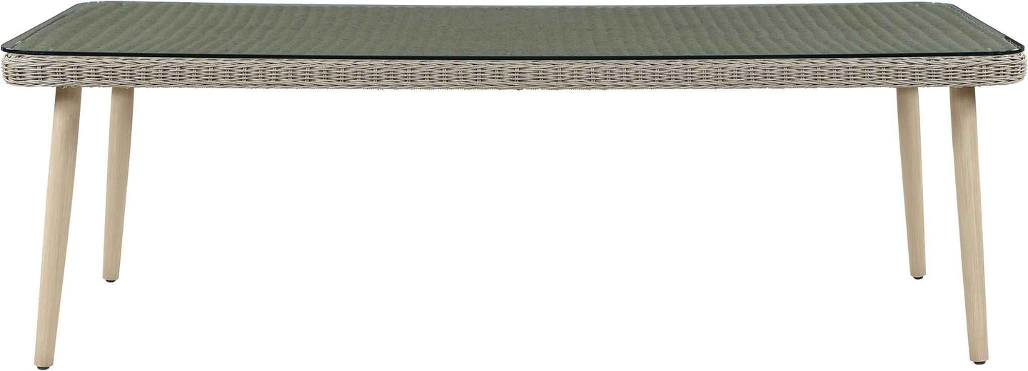 Seacrest - Tempered Glass Top And Wicker Outdoor Patio Dining Table