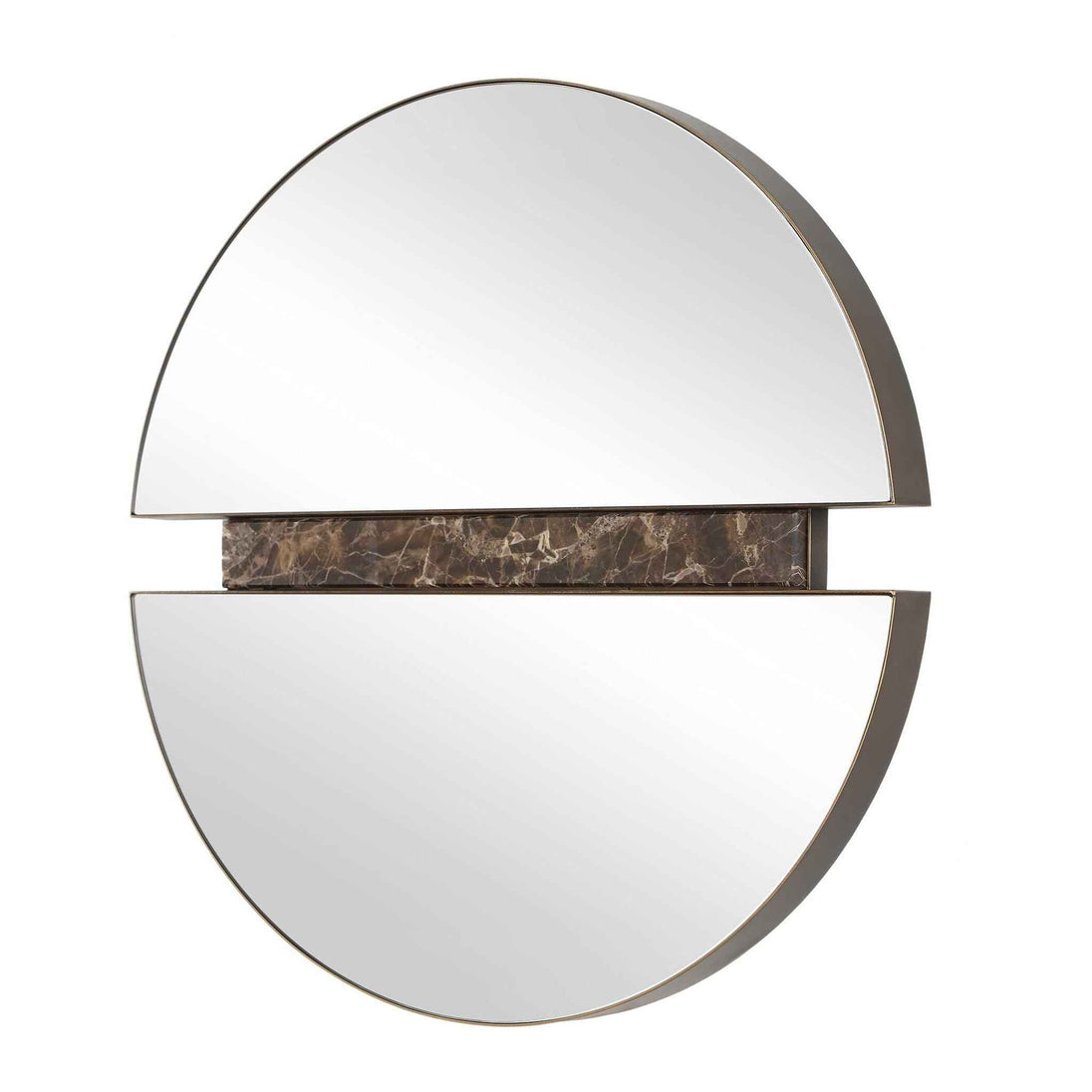 Hanover - Divided Round Mirror - Bronze / Brown