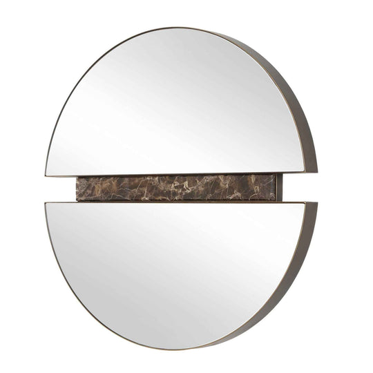 Hanover - Divided Round Mirror - Bronze / Brown