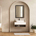 Bach - Rectangle Mirror - Walnut & Brass