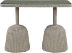 Seacrest - Tempered Glass Top And Wicker Outdoor Patio Bar Height Table