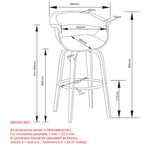 HOLT-26" COUNTER STOOL-FABRIC GREY - Furniture Depot
