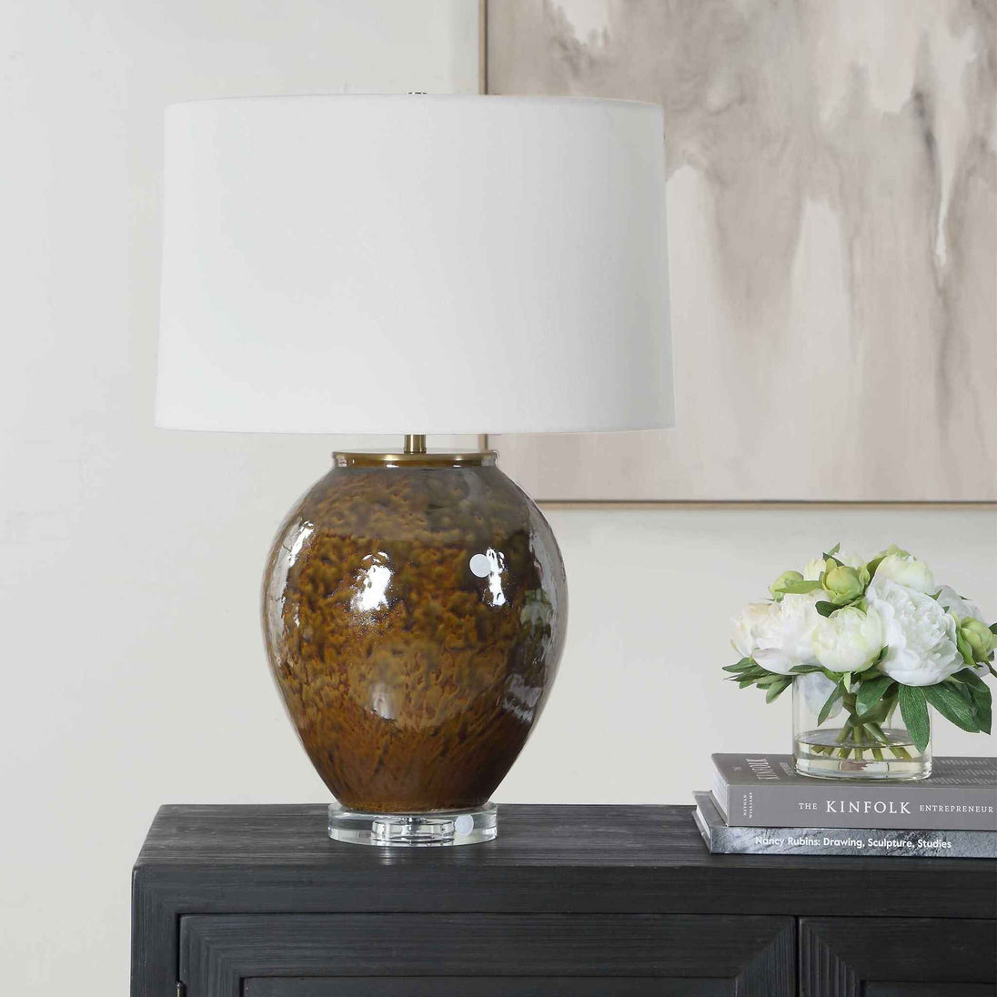 Rye - Glazed Table Lamp - Brown