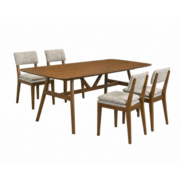 Miller - 5 Piece Set (78" Dining Table With 4 Side Chairs) - Walnut / Gray