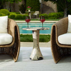 Cadas - Indoor-Outdoor Stone Side Table - Black / White