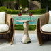 Cadas - Indoor-Outdoor Stone Side Table - Black / White