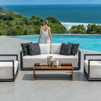 Remsen - Outdoor Sofa - Black / Oyster