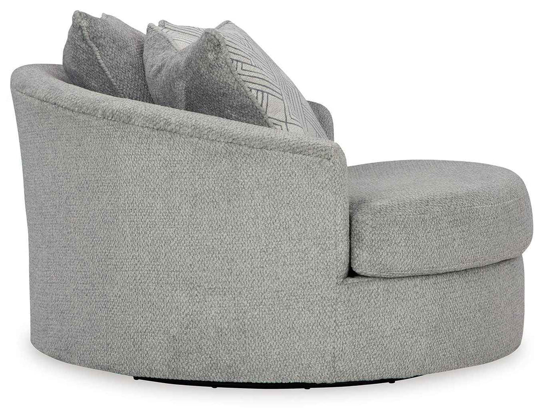 Casselbury - Oversized Swivel Accent Chair - Cement