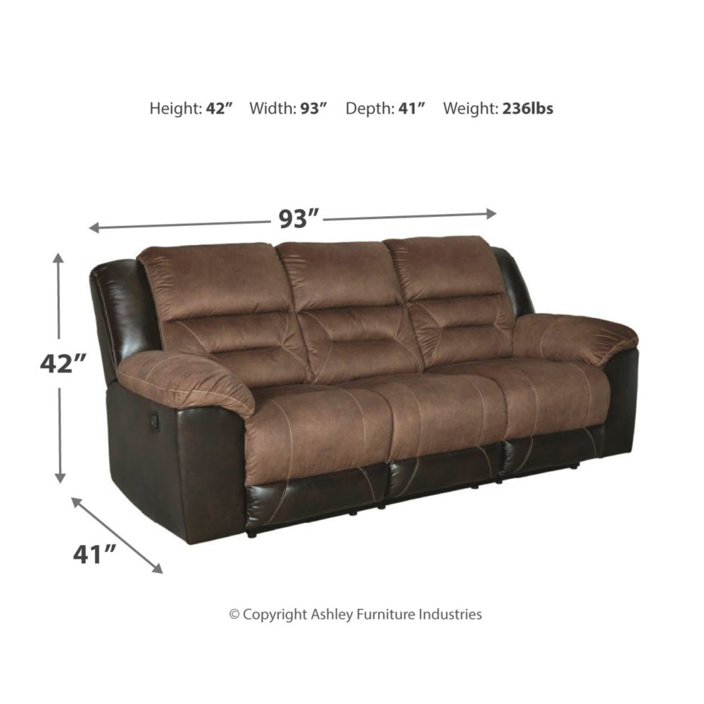 Earhart Reclining Sofa & DBL Rec Loveseat w/Console - Furniture Depot