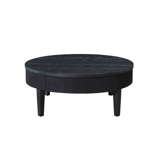Tate - Round One Drawer Coffee Table - Black
