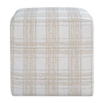 Joie - Porcelain Plaid Ottoman - White