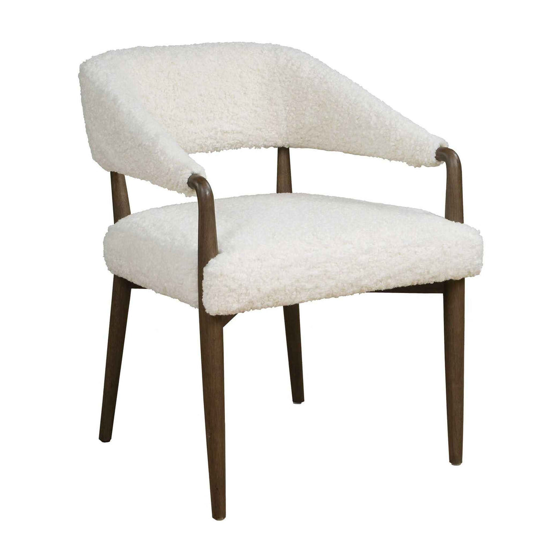 Austell - Shearling Dining Chair - Brown / White