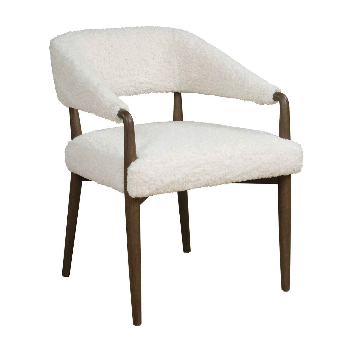 Austell - Shearling Dining Chair - Brown / White