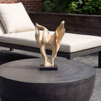 Hollow Form - Indoor-Outdoor Teak Sculpture - Woodtone
