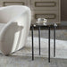 Kennington - Round Glass Accent Table - Black / Brass / Bronze