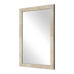 Pave - Rectangular Travertine Mirror - White