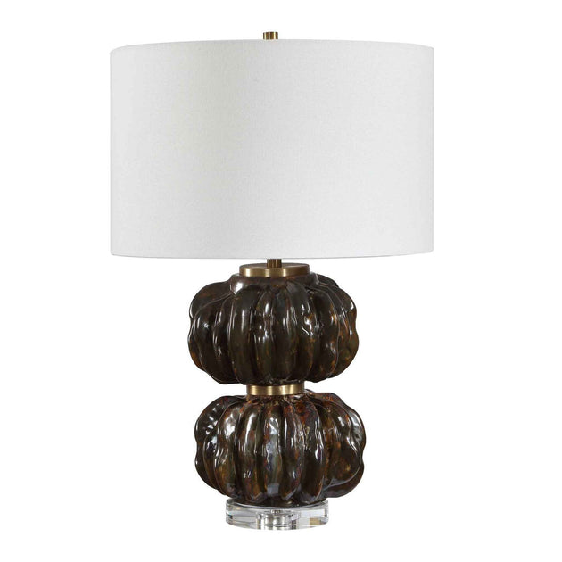 Jaudon - Stacked Table Lamp - Black / Bronze / Brown