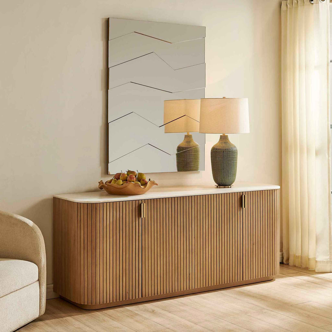 Arik - 4 Door Walnut Cabinet - Woodtone