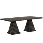 Plateau - 78" Rectangle Dining Table - Top & Base - Dark Brown