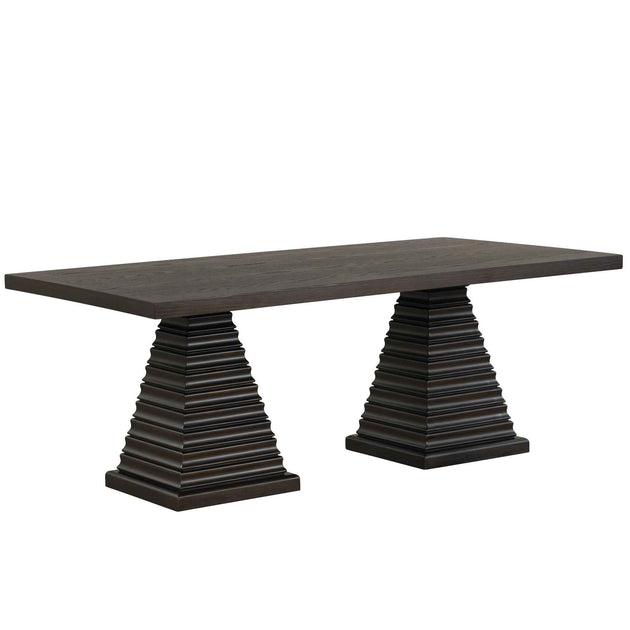 Plateau - 78" Rectangle Dining Table - Top & Base - Dark Brown