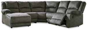 Benlocke Flannel Right Arm Facing Recliner 5 Pc Sectional