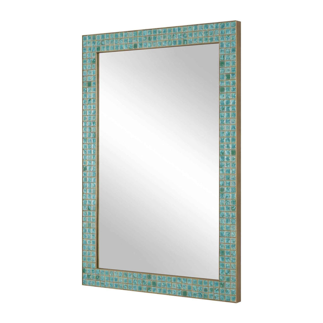 Coralie - Tile Mirror - Blue / Gold / Green