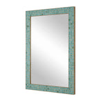 Coralie - Tile Mirror - Blue / Gold / Green
