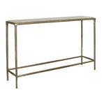 Minerva - Marble Top Console Table - Brass / Gray / White
