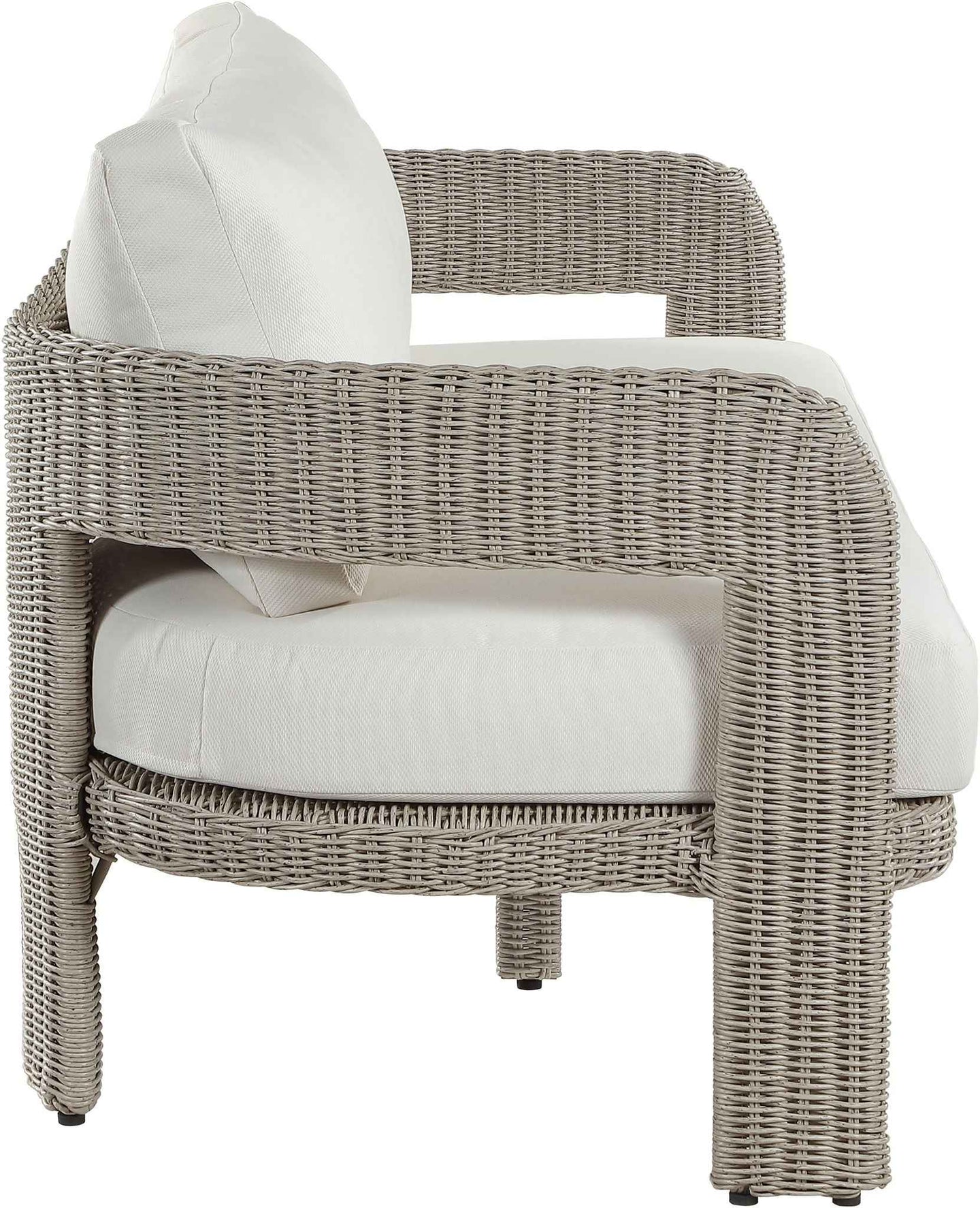Sandbay - Olefin Water Resistant Fabric And Wicker Outdoor Patio Sofa