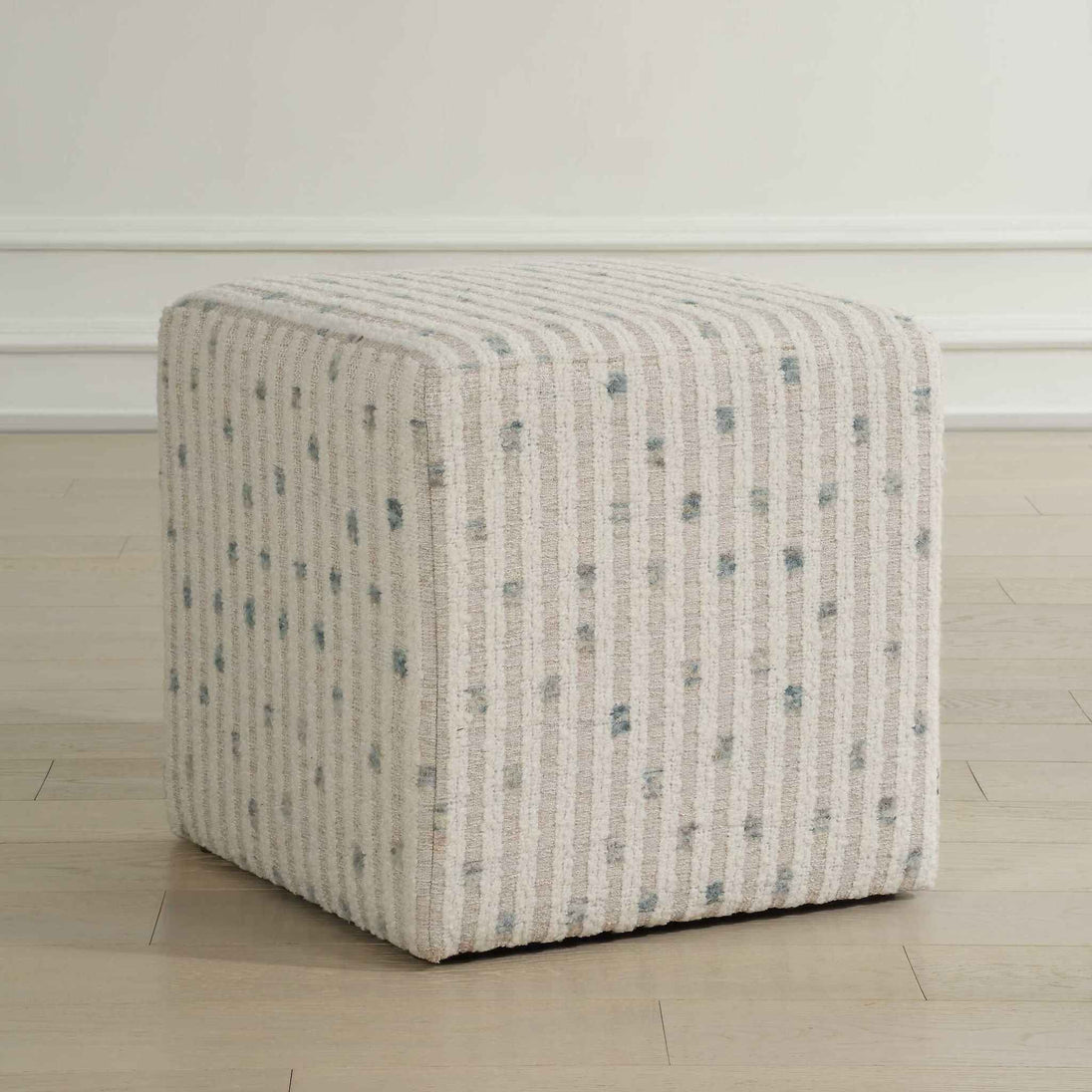 Joie - White Chenille Ottoman - White