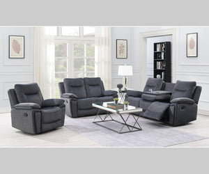 Finley Recliner Collection - Grey Fabric