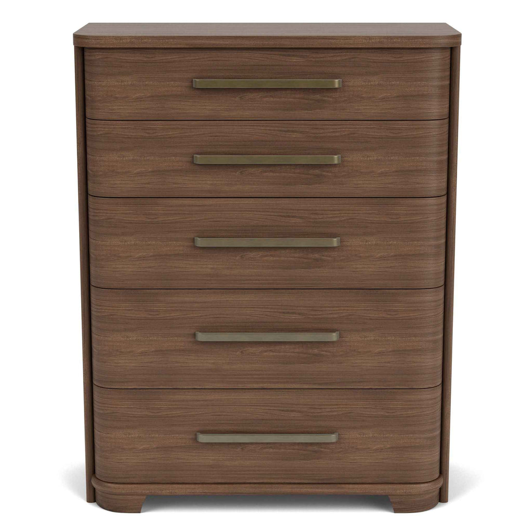 Delia - 5 Drawer Chest - Nouveau Walnut