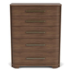 Delia - 5 Drawer Chest - Nouveau Walnut