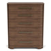 Delia - 5 Drawer Chest - Nouveau Walnut