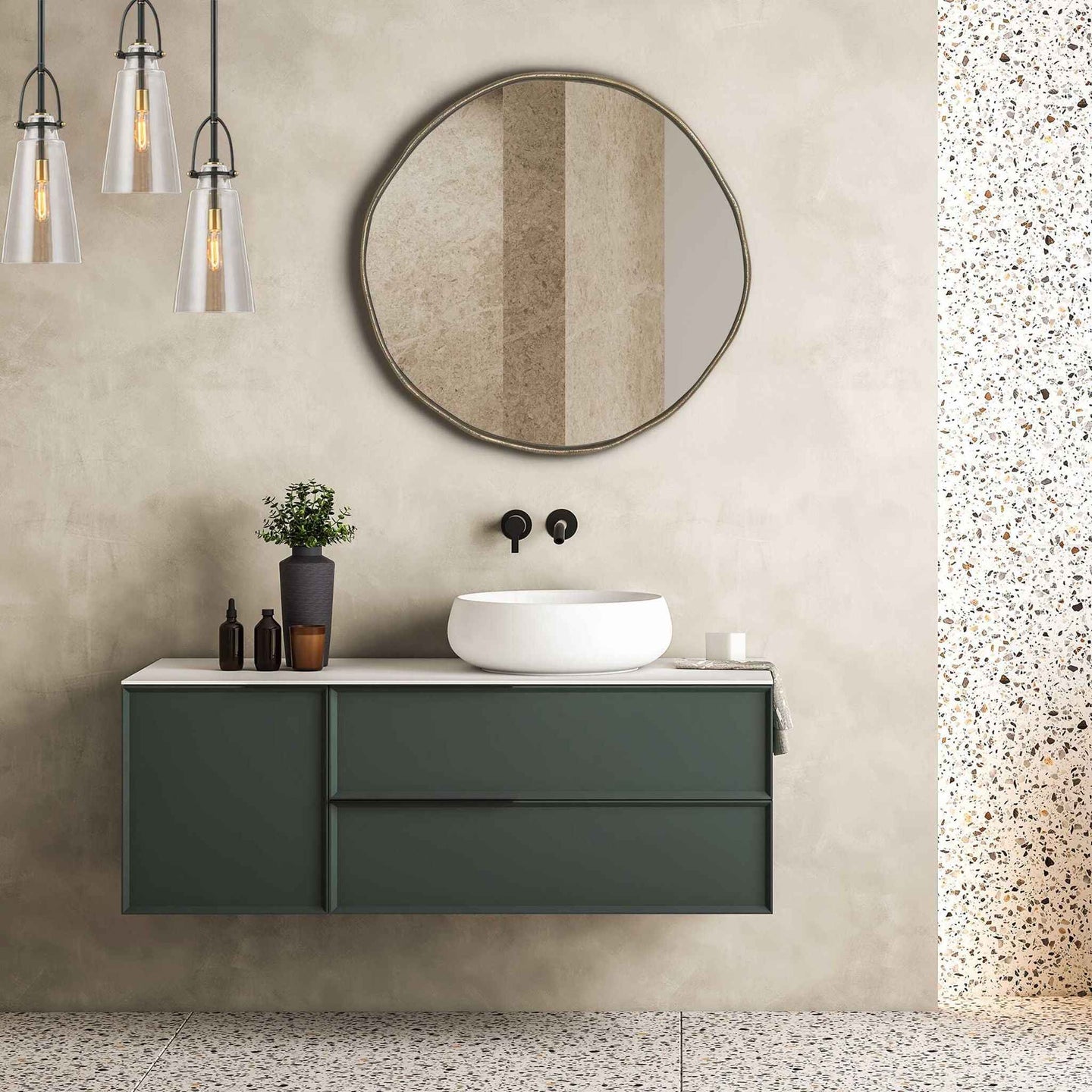 Lowen - Round Mirror - Brass